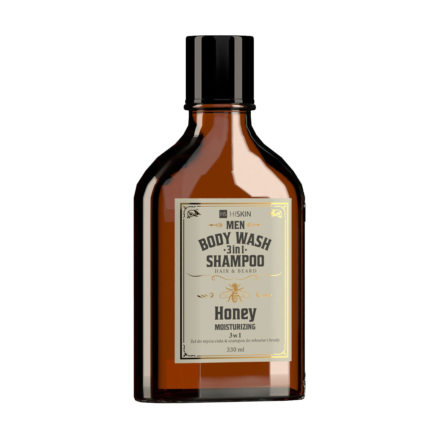 Чоловічий гель-шампунь для миття тіла, волосся та бороди HiSkin Honey Men Body Wash Gel And Shampoo, 330 мл